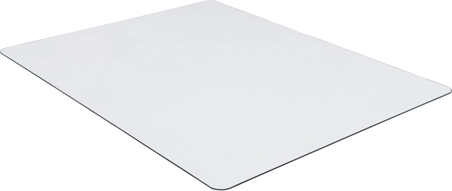 LORELL Tempered Glass Chairmat, Clear, 0.25" Thick, Rectangular