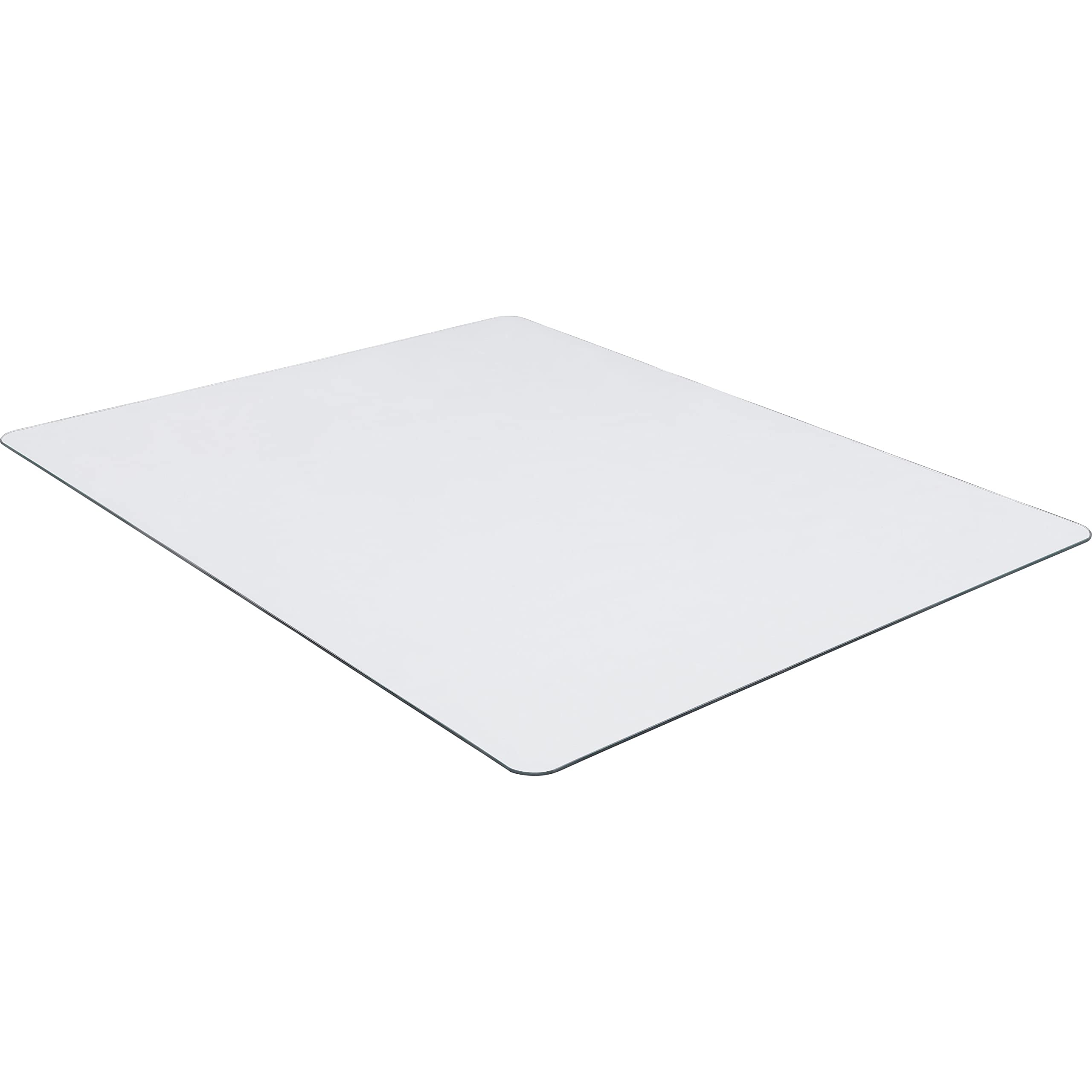LORELL Tempered Glass Chairmat, Clear, 0.25" Thick, Rectangular