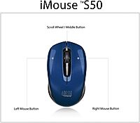 ADESSO iMouse S50 Wireless Mini Mouse - 2.4GHz RF, 1200 DPI