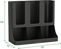 Mind Reader Coffee Pod Organizer and Condiment Station, Countertop Storage for 36 Pods, Cups, Coffee Accessories Square 36 Capacity + Organizer, 6 Compartment
