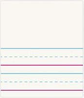 Office Depot Red & Blue Ruled Storybook Paper, Conforms To D'Nealian - Grade K-1, 4 1/2" Picture Story Heading, 3/4" Ruling, 3/8" Midline, 3/8" Skip Space, 11" x 8 1/2", Pack Of 500 Sheets