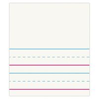 Office Depot Red & Blue Ruled Storybook Paper, Conforms To D'Nealian - Grade K-1, 4 1/2" Picture Story Heading, 3/4" Ruling, 3/8" Midline, 3/8" Skip Space, 11" x 8 1/2", Pack Of 500 Sheets