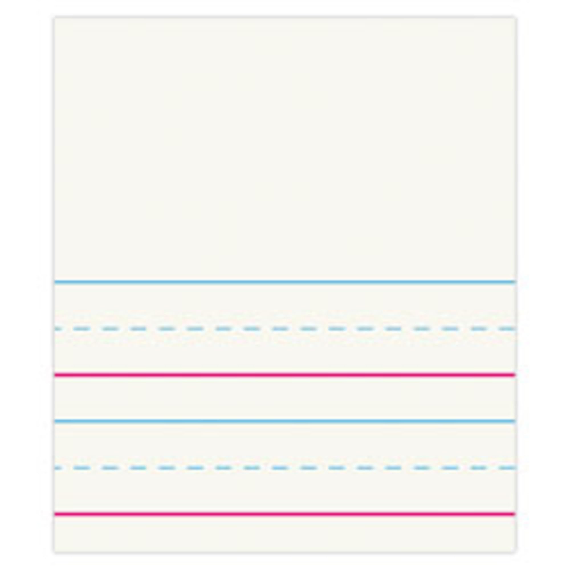 Office Depot Red & Blue Ruled Storybook Paper, Conforms To D'Nealian - Grade K-1, 4 1/2" Picture Story Heading, 3/4" Ruling