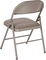 Flash Furniture 4 Pack HERCULES Series Double Braced Gray Vinyl Folding Chair Grey Set of 4