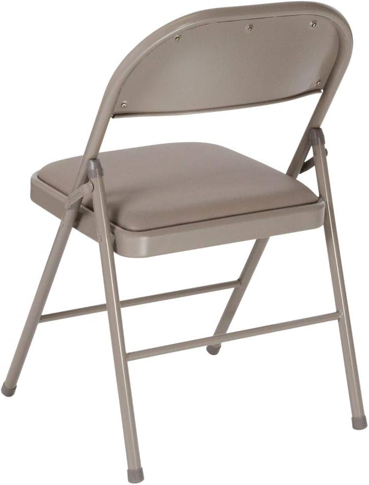 Flash Furniture 4 Pack HERCULES Series Double Braced Gray Vinyl Folding Chair Grey Set of 4