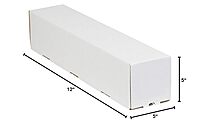 Aviditi Square Corrugated Cardboard Mailing Tubes, 5" x 5" x 12", White, Pack of 25, for Shipping, Storing, Mailing