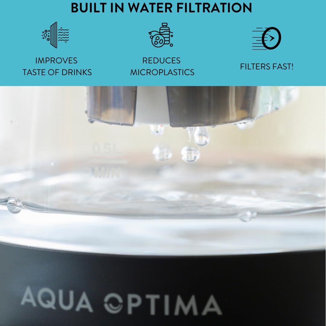 Aqua Optima Electric Kettle with Water Filter, 1500W 1.7L, Black
