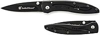 Smith & Wesson CKLPB 5.3in High Carbon S.S. Folding Knife with a 3.2in Drop Point Blade and Stainless Steel Handle for Outdoor, Tactical, Survival and EDC,Black
