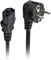 Monoprice Power Cord - CEE 7/7 SCHUKO to IEC 60320 C13, 18AWG, 5 Amp, H05VV-F, Black