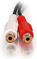 C2G Legrand 3.5mm Stereo Male to RCA Stereo Female, Stereo Audio Extension Cable, 6 Inch