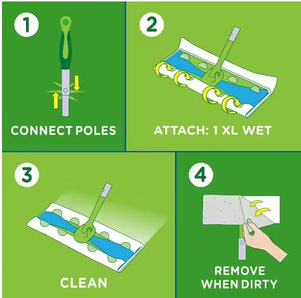 Swiffer Sweeper XL Wet Mopping Pads, White, Pack Of 12 Pads