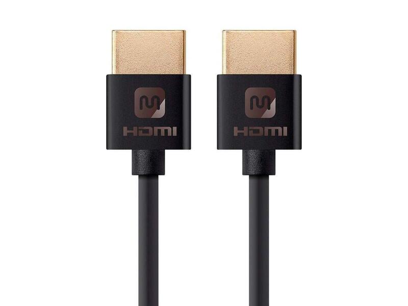 Monoprice HDMI High Speed Cable - 6 Feet - Black, 4K@60Hz, HDR, 18Gbps, 36AWG, YUV 4: - Ultra Slim Series