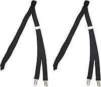 Hero's Pride Shirt Stays for Men, Durable Shirt Tucker for Police and Law Enforcement, 1 Pair of Garter Tuckers, Black, Footlop Claw Clamp