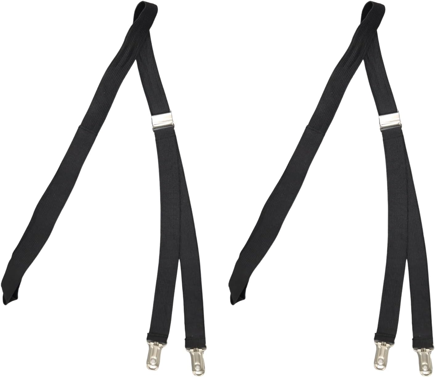 Hero's Pride Shirt Stays for Men, Durable Shirt Tucker for Police and Law Enforcement, 1 Pair of Garter Tuckers, Black