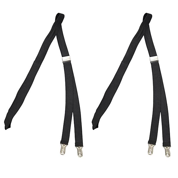 Hero's Pride Shirt Stays for Men, Durable Shirt Tucker for Police and Law Enforcement, 1 Pair of Garter Tuckers, Black, Footlop Claw Clamp