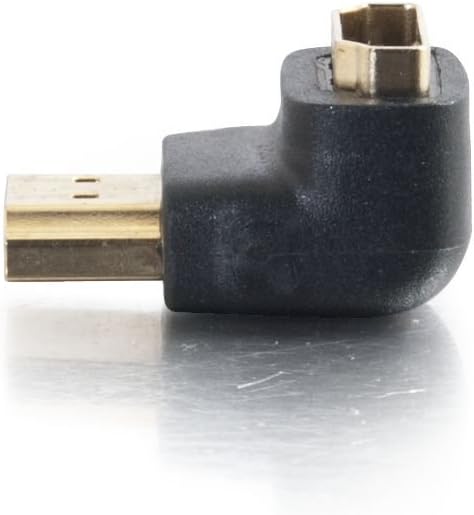 C2G Legrand HDMI Right Angle Adapter, HDMI Male to Female 90 Degree Adapter, Black Adapter Connector, 1 Count, C2G 40999