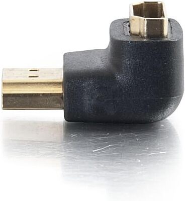C2G Legrand HDMI Right Angle Adapter, HDMI Male to Female 90 Degree Adapter, Black Adapter Connector, 1 Count, C2G 40999