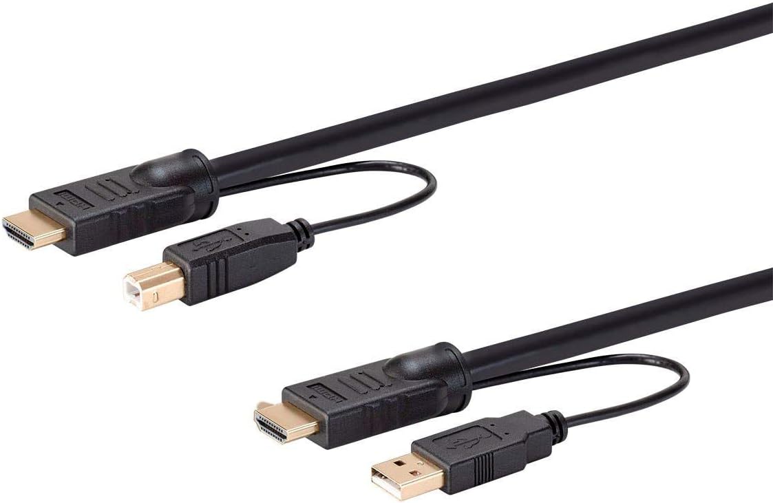 Monoprice - 136645 HDMI USB Combo Cable - 10 Feet, 4K@60Hz, High Dynamic Range (HDR) for KVM Switches - Switch Series Black