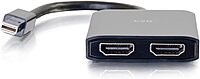 C2G 54292 USB Powered 4K 2-Port Mini DisplayPort to HDMI MST Hub Monitor Splitter, Black