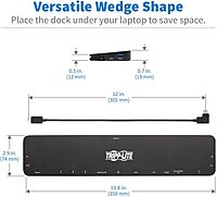 Tripp Lite USB-C Docking Station with Triple Display, 4K HDMI @ 30 Hz, DisplayPort, VGA, USB-A 3.2 Gen 1, Gigabit Ethernet Port, 100W PD Charging, Black Housing, 3-Year Warranty (U442-DOCK7D-B)