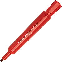 Office Depot 100% Recycled Plastic Permanent Markers, Chisel Point, Red Ink, Pack Of 12, OD-PM-12RED