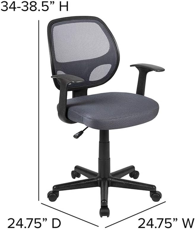 FLASH FURNITURE Flash Fundamentals Mid-Back Mesh Swivel Ergonomic Task Office Chair with Arms