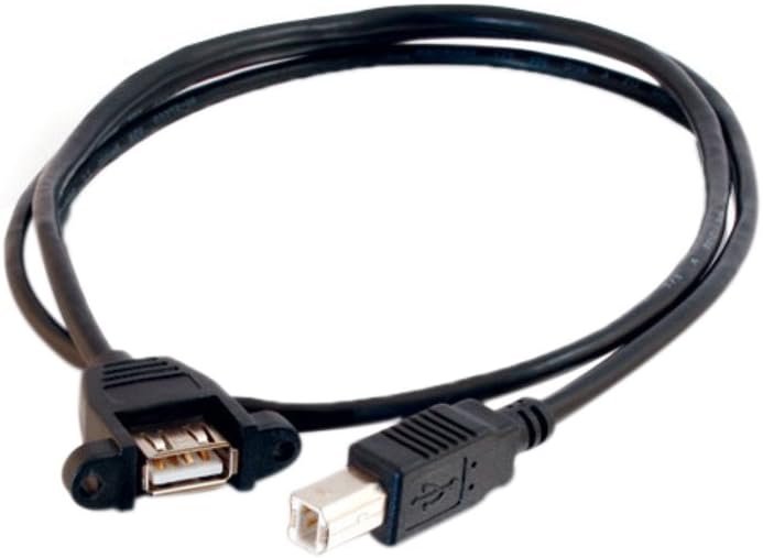 C2G Legrand USB A to B Cable, Female to Male, 2ft, Black (Model 28068)