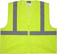 MCR SAFETY V2CL2MLZ Lime Mesh High-Visibility Safety Vest