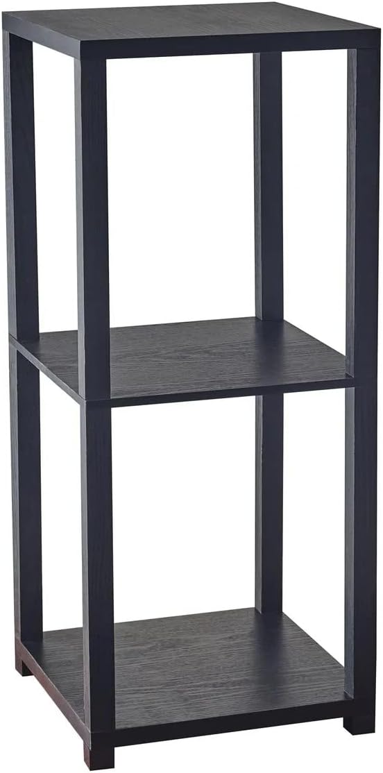 Adesso Lawrence Pedestal Table, Square, 27-3/4inH x 11-1/2inW x 11-1/2inD, Black