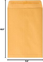 JAM PAPER Open End Catalog Envelopes with Peel & Seal - Brown Kraft Manila