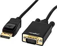 Rocstor Premium 6 Ft Displayport to VGA Cable M/Displayport to VGA Supporting 1920x1200 1080P at 60Hz - DP/VGA Cable