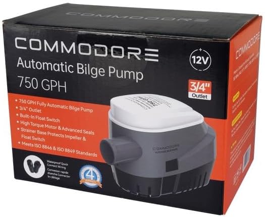 COMMODORE 60-Series 750 GPH / 12V Automatic Bilge Pump