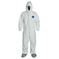 DuPont Tyvek Hooded Coveralls with Boots, White, 3X-Large, 25/Carton