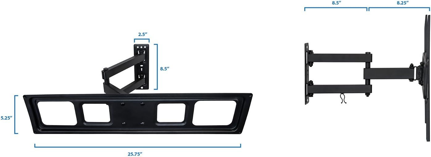 Mount-It! Full Motion TV Wall Mount | Single Stud Installation | Swivel