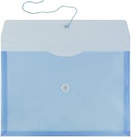 JAM PAPER Plastic Envelopes with Button & String Tie Closure - 12 Pack