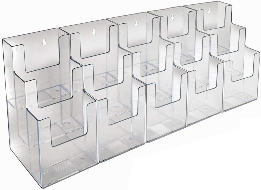 AZAR DISPLAYS Acrylic Brochure Holders, Clear