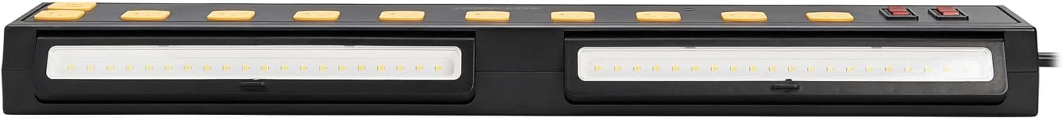 Tripp Lite by Eaton Protect It! TLP1006USB 10-Outlet Surge Protector With 2 Swivel Light Bars And 4 USB Ports, 6ft, Black