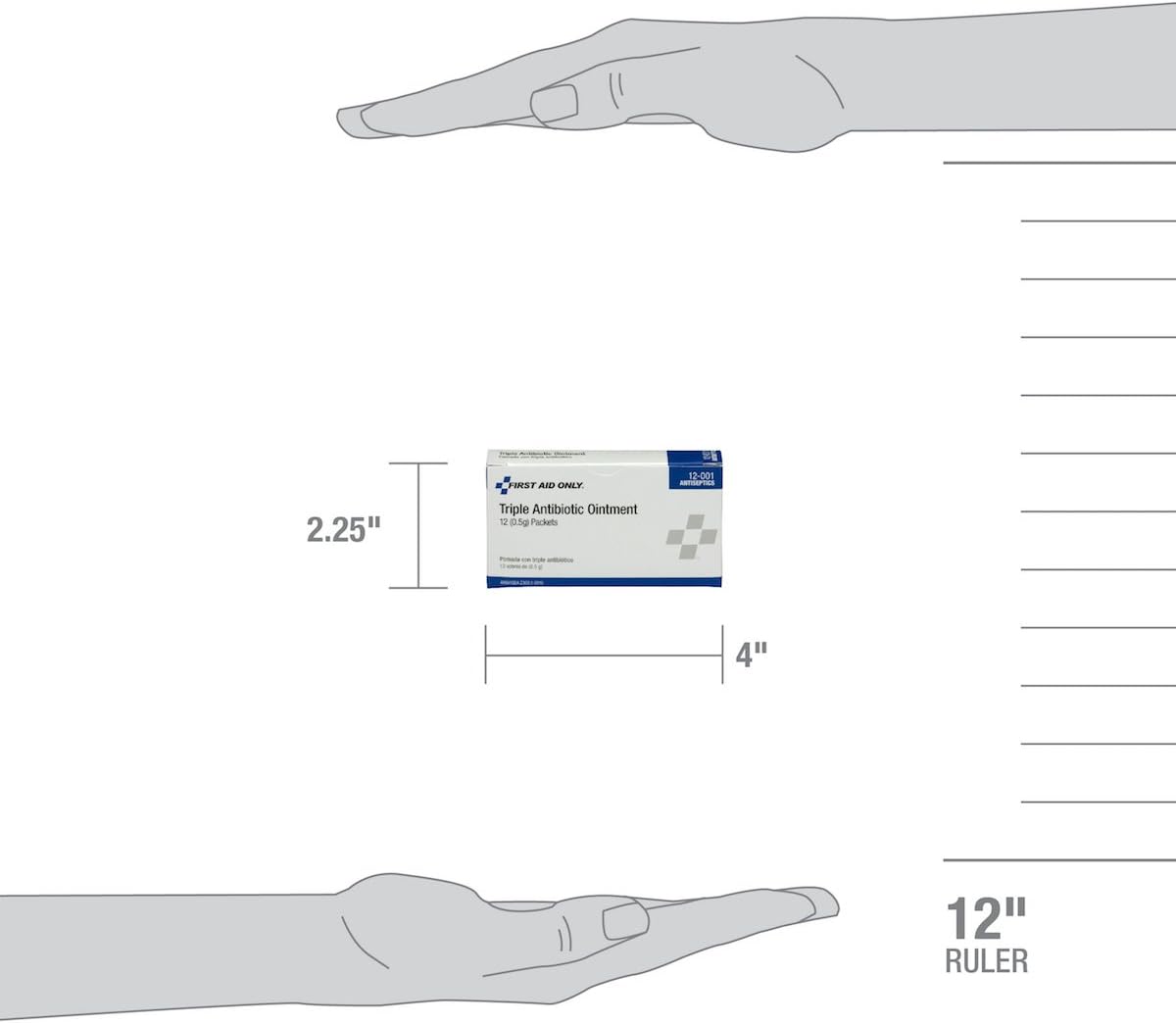 First Aid Only 12-001 Triple Antibiotic Ointment Packet (Box of 12) 0.5 Gram (Pack of 12)