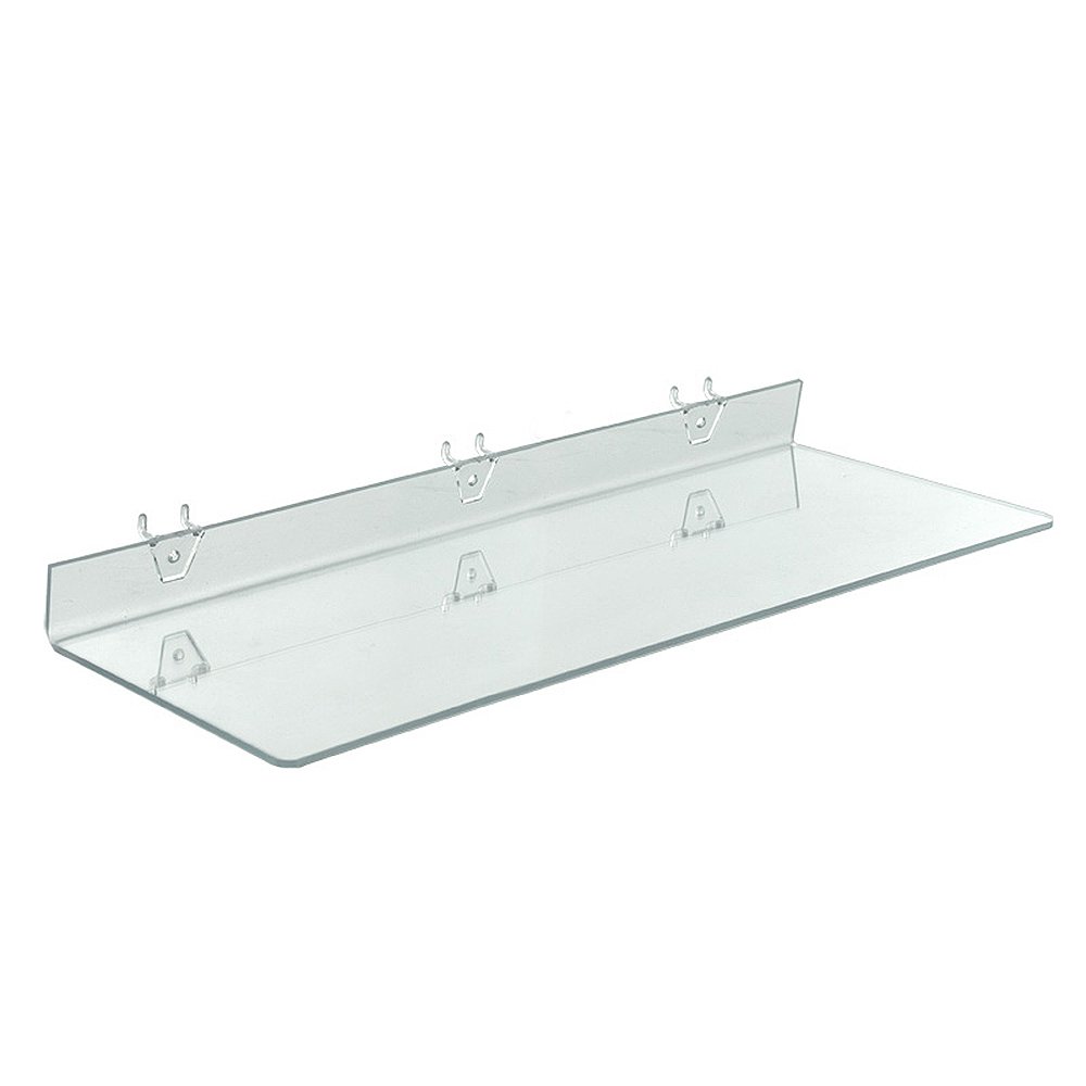 Azar Displays Clear Acrylic Shelf for Pegboard or Slatwall (4 Pack)