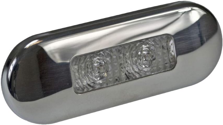 Hella Marine Surface Mount Oblong LED Courtesy Lamp - Red LED - Stainless Steel Bezel