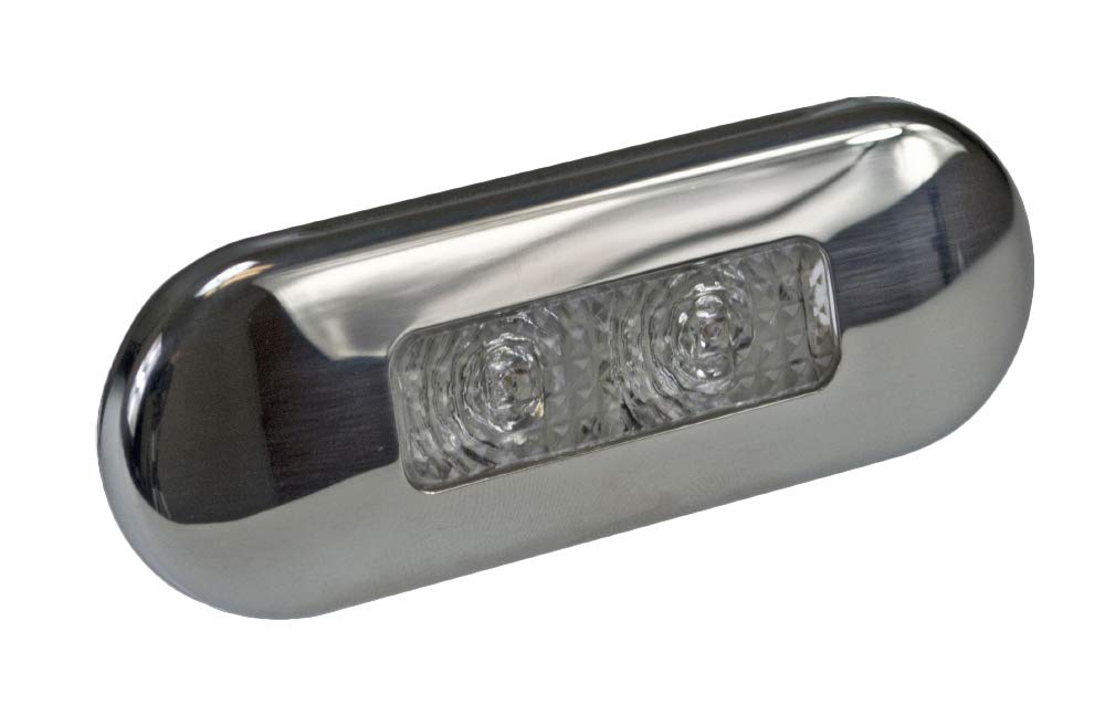 Hella Marine Surface Mount Oblong LED Courtesy Lamp - Red LED - Stainless Steel Bezel