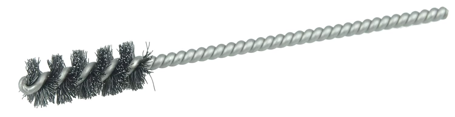 Weiler 21073 3/8" Power Tube Brush, .004" Steel Wire Fill, 1" Brush Length, Made in the USA .004" Steel Wire Fill Pack of 1