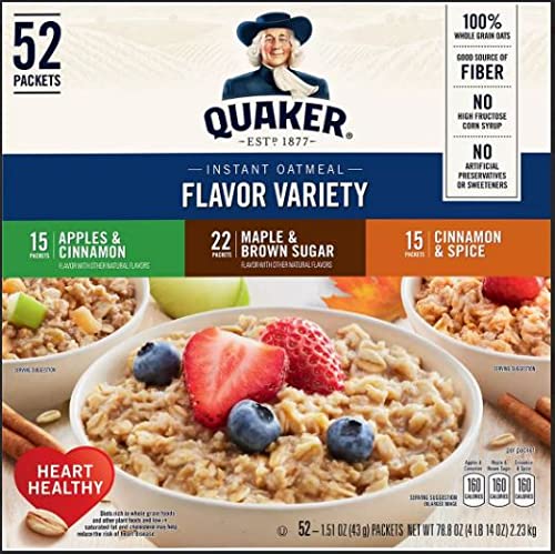 Quaker Instant Oatmeal Variety Pack, 52 Pk./1.51 Ounce ., 78.8 Ounce