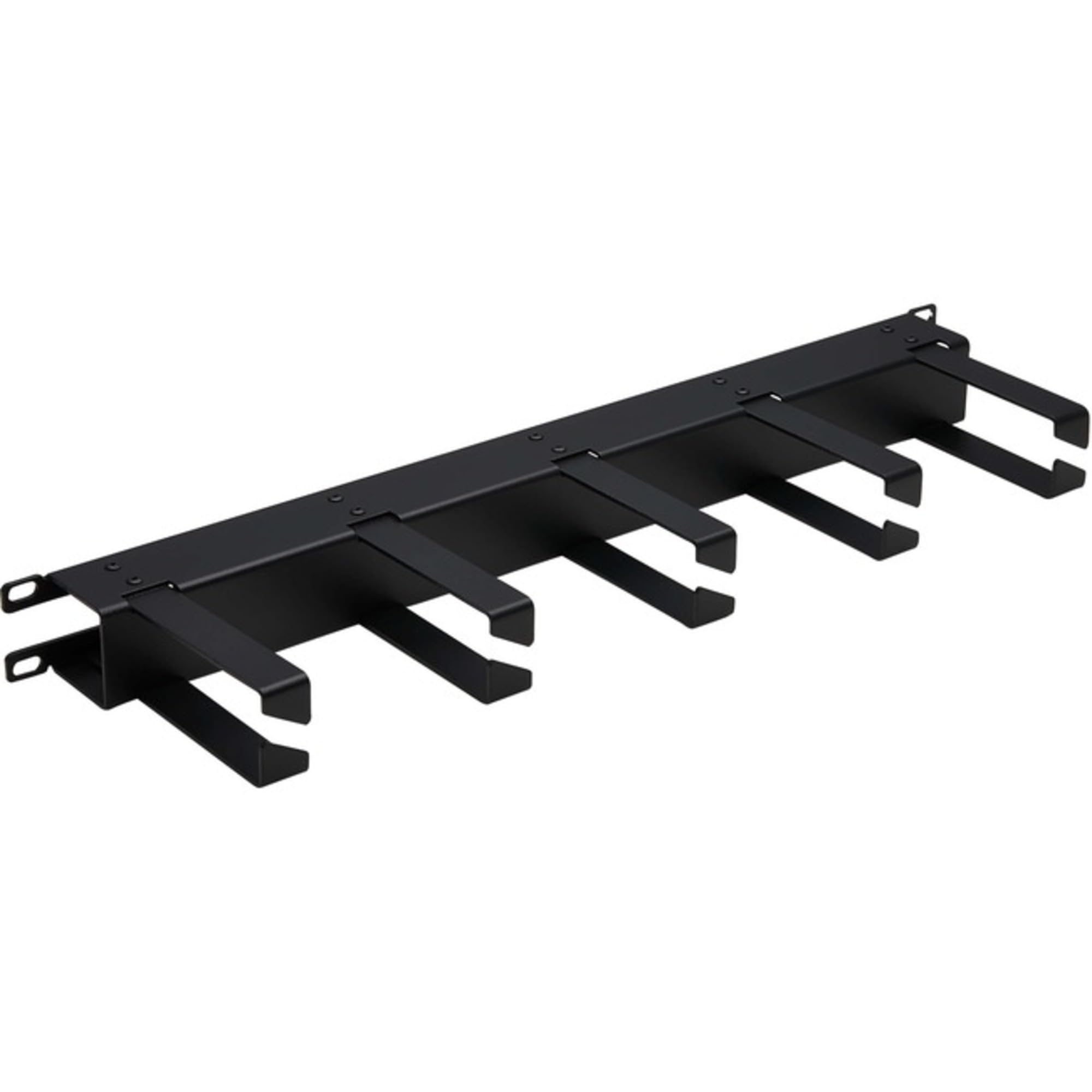 Tripp Lite Horizontal Server Rack Enclosure Cable Manager, Metal Rings, 1U Rack-Mount, Black, Standard Width