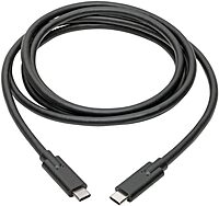 Tripp Lite USB-C to USB Type-C Cable, USB 3.2 Gen 1, 5A / 100W Charging, 5 Gbps Data, Thunderbolt 3 Compatible, Black, 6 Feet / 1.8 Meters, 3-Year Warranty (U420-006-5A)