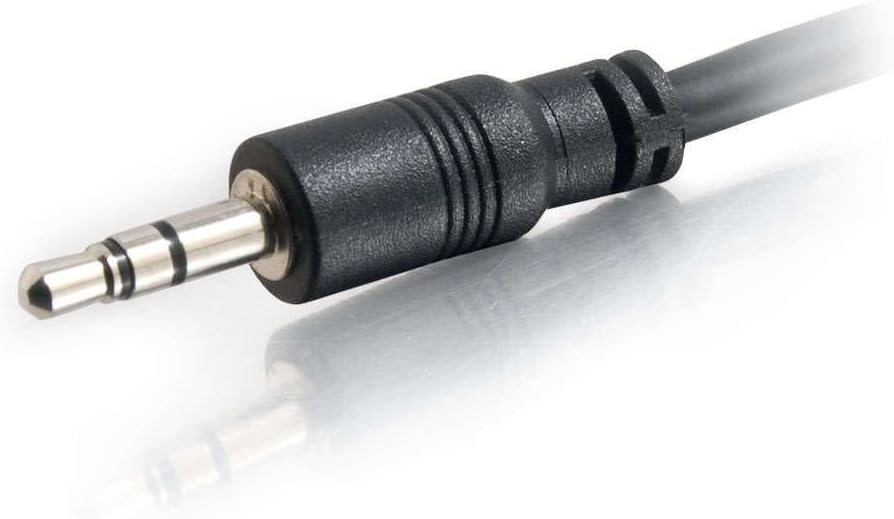 C2G 40108 3.5mm Stereo Audio Cable with Low Profile Connectors M/M, In-Wall CMG-Rated (35 Feet, 10.66 Meters) Black