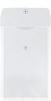 JAM PAPER Open-End Plastic Envelopes, Button & String