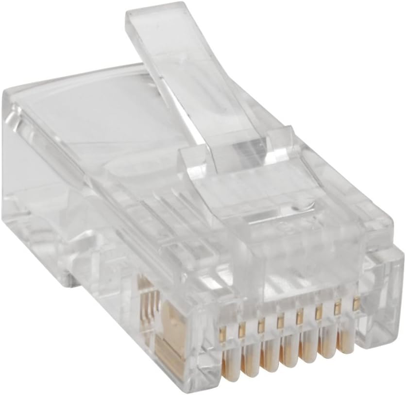 Tripp Lite RJ45 Modular Connector for Round Stranded UTP Conductor 4-Pair Cat5e, 100 Pack - Network connector - N030100STR