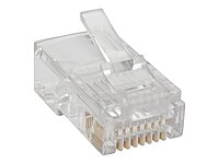 Tripp Lite RJ45 Modular Connector for Round Stranded UTP Conductor 4-Pair Cat5e, 100 Pack - Network connector - N030100STR