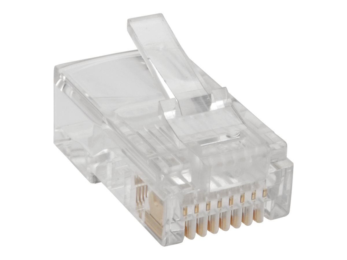 Tripp Lite RJ45 Modular Connector for Round Stranded UTP Conductor 4-Pair Cat5e, 100 Pack - Network connector - N030100STR